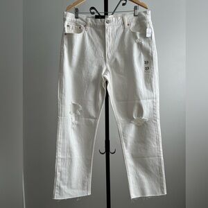 GAP Cheeky Straight High Rise Jeans, Size 33/16R, Colour Off White.